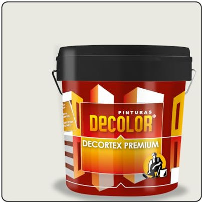 PINTURAS DECOLOR DECORTEX LISO PREMIUM - Pintura revestimiento impermeabilizante para fachadas. (14 litros). GRIS PÁLIDO.
