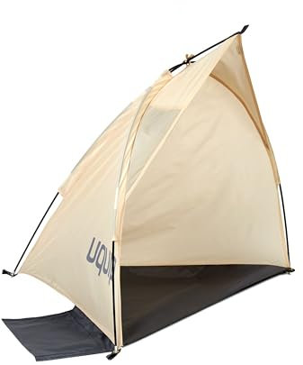 Uquip Strandmuschel Shelly Mini Sand I 100 x 75 x 80 cm I UPF 50+ Strandzelt zum Schutz vor Sonne, Wind & Regen I tragbares Beach Zelt I ideal für Strand, Camping & Picknick