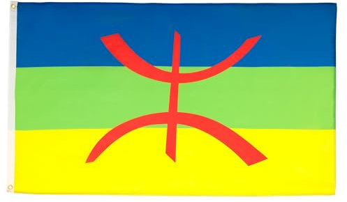 AZ FLAG - Lot de 10 Drapeau Kabylie - 150x90 cm - Drapeau Kabyle - Algérie Berbère 100% Polyester Avec Oeillets Métalliques Intégrés