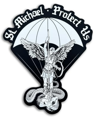 Brothers in Arms - Sticker „St. Michael“ – Premium Vinyldruck – 10cm x 8cm – wasserfester Aufkleber für Trinkflaschen, Spinttüren etc. – Bundeswehr- & Militär Design