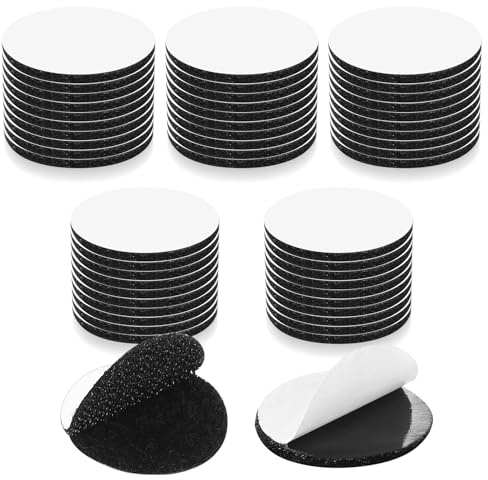 Zhujiehigh 50 Pcs Heavy Duty Self-Adhesive Hook and Loop Dots, 30mm | Double sided sticky pads, round fastening tapes. For school, office, home, floor, wall, DIY crafts. 50 pcs, 30mm.