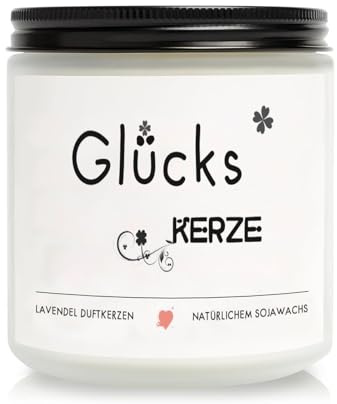 Geburtstagsgeschenk für Frauen, Handmade Lavendel-Soja-Duftkerze | Geschenke für Beste Freundin Mama zur Geburt Jahrestag Weihnachten, Glücks Kerze, Dankeschön Abschied Geschenk für Frauen