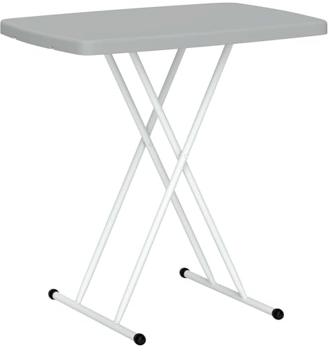 Outsunny Table d'Appoint Pliable en HDPE pour Patios 76x50x74 cm Gris Foncé