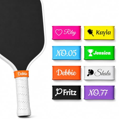 Personalisierte Pickleball-Schläger Namensbänder – individuelle Silikon-Griffringe mit Namen, Initialen oder Logo, personalisiertes Geschenk für Tennis, Badminton & Tischtennis Spieler