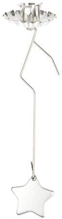 hdg Baumkerzenhalter Balancehalter Pendelhalter für Weihnachtsbaum mit Stern (Silber, 12er)