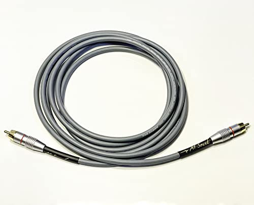 A1 Sound Van Damme Grey Ultra X Subwoofer Cable 8 Metre Single Length Terminated With Gold Plated RCA Phono Plugs.