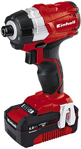 Einhell TE-CI 18 BL Kit 4.0 Avvitatore Ad Impulsi a Batteria, Motore Senza Spazzole, Rosso Rosso