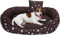 Odol-Plu Luxus Hundebett Hundekissen orthopädisch, weicher Rand, formstabil, Kratzfest, einfache Reinigung (braun)
