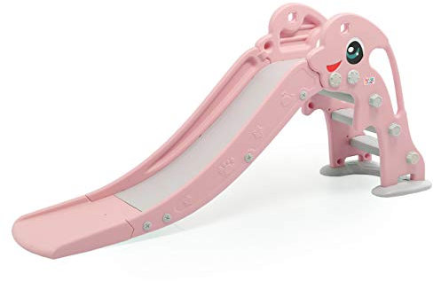 Baby Vivo Toboggan Enfant Aire de jeux Jeu d'Extérieur et à l'Intérieur pour Enfants Jardin Dauphin en Rosa