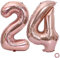Juland Luftballon Zahl 24 Rosegold Geburtstag Folienballon Helium Folie Pinke Luftballons für Geburtstag Jubiläum 40 Zoll XXL- Riesenzahlen #24