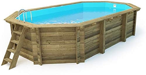Salone Negozio Online Piscina Ottagonale in Legno IMPREGNATO Diametro CM.657X407X120H