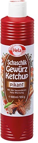 Hela Deutsche BBQ-Sauce Curry Ketchup Senf Currywurst Knoblauch Vegan (3 x Schaschlik Ketchup, 3 x Curry Ketchup (extra heiß)) 6 x 800 ml