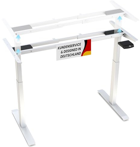 Duke-Handel® Höhenverstellbares Tischgestell Elektrisch [ERGONOMISCHER STEHTISCHRAHMEN] - inkl. Memory Funktion - Ideal für Büro & Zuhause - Passend für alle Tischplatten bis 60kg