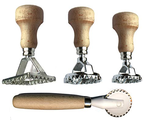 ZASEVES CREAZIONI i colori nel Cuore – moulds for ravioli tortellini and biscuits with wheel pasta cutter, kit for ravioli tortellini biscuits, Italian products
