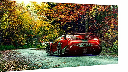 Magic Canvas Art - Bilder Sportwagen Lamborghini Autos Leinwandbild 1- teilig Hochwertiger Kunstdruck modern Wandbilder Wanddekoration Design Wand Bild, Größe: 60 x 40 cm