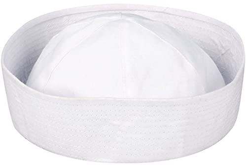 TrendyFashion Herren Fancy Doughboy Weiß Hut Erwachsene Sailor Junggesellinnenabschied Party Kleidung Zubehör Kappe, Dughboy-Hut, Weiß, One size