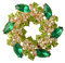 ZHSH Broche de Mode pour Femmes, Strass Fleur Or Broche Bijoux Faits à la Main pour Bouquet de Mariage, écharpe Anneau Boucle Clip (A-Vert)