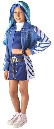Ciao Skyler Bradshaw dress costume disguise official Rainbow High girl (Size 7-9 years) with wig, Blau