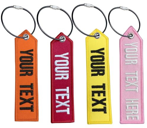 QJS PATCH Étiquette Bagage, Étiquettes de valises de voyage personnalisées Loops Tags, bagages de nom personnalisés avec boucle en acier inoxydable (La flèche)