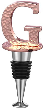 Miicol Bottle Stopper, Prosecco Stopper, Wine Gift, Initial Wine Stopper, Champagne Stopper, Novelty Prosecco Gift for Prosecco, Wine, Champagne, Letter G