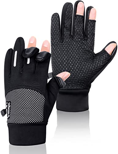 Becellen Fahrradhandschuhe Herren, Winter Fingerlose Handschuhe Thermo Touchscreen rutschfest Winterhandschuhe für Fahrrad Radfahren Motorrad Joggen Skifahren Outdoor (Schwarz)