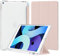 4UBonlife Coque pour iPad 9ème/8ème/7ème Génération 10,2 Pouces 2021/2020/2019, pour iPad Air 3 et iPad Pro 10,5 2017 avec Porte-Stylo, Housse Étui Fin et Léger Coque Arrière Translucide, Rose
