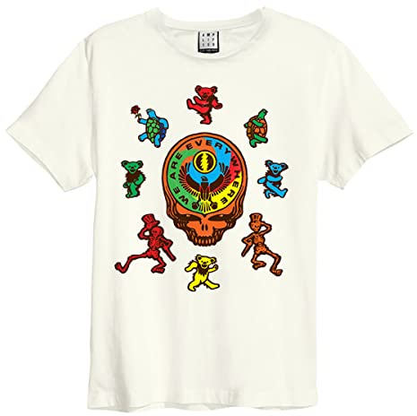 Amplified We are Everywhere Grateful Dead T-Shirt Adult Unisex (M) (Vintage White)