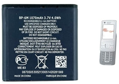 Aousavo BP-6M ersatz akku Kompatibel mit Nokia BP-6M BP6M N73 N93 9300 6280 6280, 6288, 6233, 6234, N93, N73, N73 Music Edition