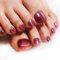RUNRAYAY Cat'S Eye Press on Nails, Red Fake Nails, Glitter Fake Toenails False Toenails Acrylic Foot False Nails Rhinestone Design Press on Toenails 24Pcs