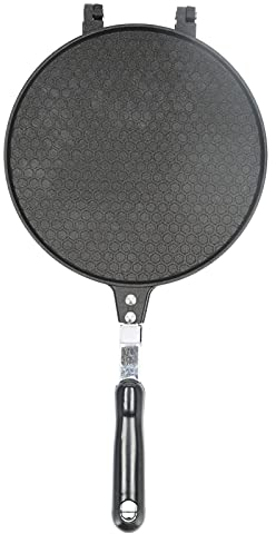 Black Crispy Omelet Machine, Double Sided Ice Cream Cone Bowl Maker, Aluminum Egg Roll Baking Pan, Non Stick Waffle Cone Maker with Prevent Scalding Handle for Home, Kitchen Use