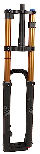 VBESTLIFE Forcella Anteriore Sospensione Bici per MTB, 29 Pollici Lega di Alluminio Doppia Spalla Ammortizzatore Forcella Anteriore Cannotto Conico Blocco Manuale Dorato