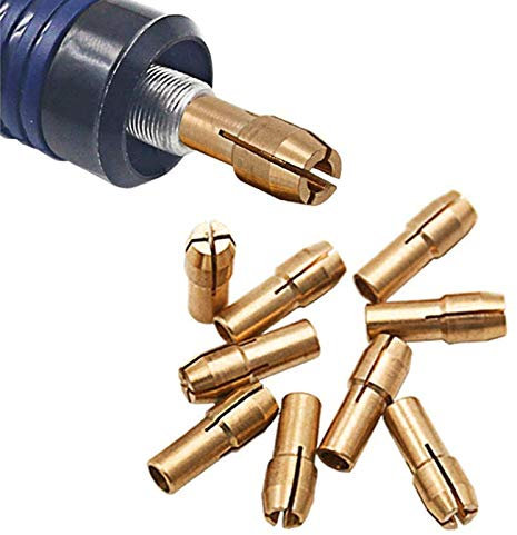 Lot De 10 Mandrins En Laiton De Précision 0,5-3,2 Mm Mini Pince De Serrage En Laiton Mandrins Mandrins électriques Outil Rotatif Accessoires Pour Perceuse Dremel Outils Rotatifs De Mandrin électrique