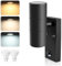 ALUSSO LIGHTING LED Wandleuchte mit PIR Bewegungsmelder Edelstahl Up Down Außenleuchte Innen, Wandlampe inkl. 2x 8W GU10 Glühbirnen 750LM 3000K/4000K/6000K, Aussenlampe IP65 Wasserdicht, Schwarz