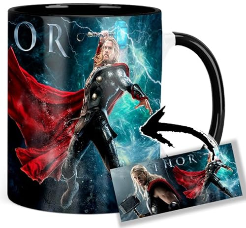 Thor Chris Hemsworth Tasse Innen & Henkel Schwarz Keramikbecher Mug