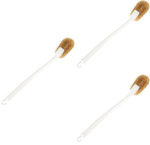 Healeved 3pcs Toilet Cleaner Brush Soft Dense Bristles Rustproof Remover Hanging Bathroom Cleaning Tool