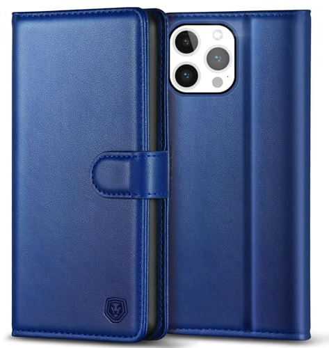 Kuafcase Compatible for iPhone 15 Pro Max Case with 4 Card Slots Magnetic Closure Kickstand Shockproof Protective Phone Case Compatible for iPhone 15 Pro Max - Royal Blue