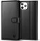 Kuafcase Compatible for iPhone 12 Pro Max Case with 4 Card Slots Magnetic Closure Kickstand Shockproof Protective Phone Case Compatible for iPhone 12 Pro Max - Black