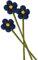 your castle Filzblumen, handgemachte Dekoblumen, fairer Handel, nachhaltige Deko aus Filz, realistische Kunstblumen, künstliche Stoff Blumen, 3 Stück mit dunkelblauen Blüten