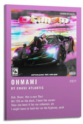 greb Chase Atlantic Album-Poster, Leinwand-Poster, Raumdekoration, ästhetisches Poster, künstlerisches Poster für Schlafzimmer, Wohnzimmer, Wände, 60 x 90 cm, Rahmenstil