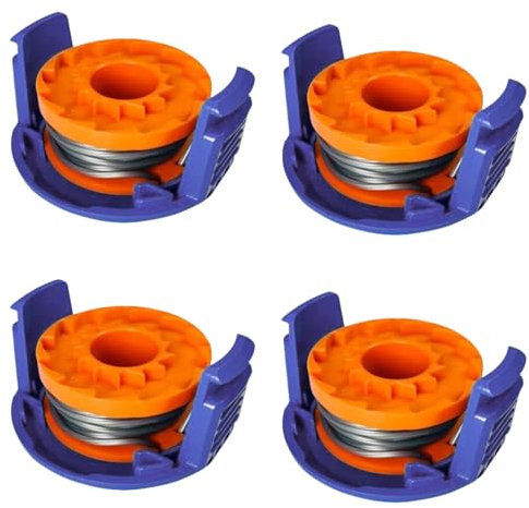 4 PACK 3.1M/10.17FT Trimmer Spool Line with 4 PACK Spool Cover For MacAllister MGTP18Li 1.65mm Strimmer