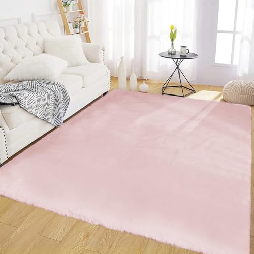 Latepis Tappeto Rosa 120x180 cm Tappeti Moderni Soggiorno Pelo Corto Camera Da Letto Peloso Carpet Aspetto Pelliccia