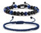KRFY Mens Elastic Rope Beaded Bracelet - Adjustable Lava Stone Black Tiger Eye - Handmade Thoughtful Present for Men
