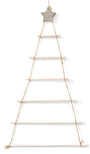FOLODA Albero di Natale in legno ornamento da parete albero con scala ramo per la decorazione sfondo della stanza