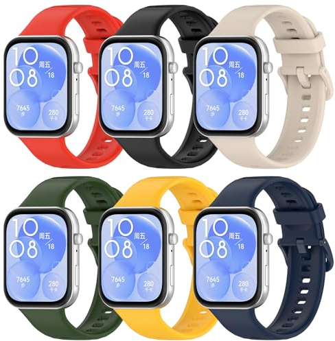 BDIG 6 pezzi Cinturino Compatibile con Huawei Watch Fit 4/Fit 3,Cinturino di ricambio in silicone regolabile per Huawei Watch Fit 4/Fit 3.
