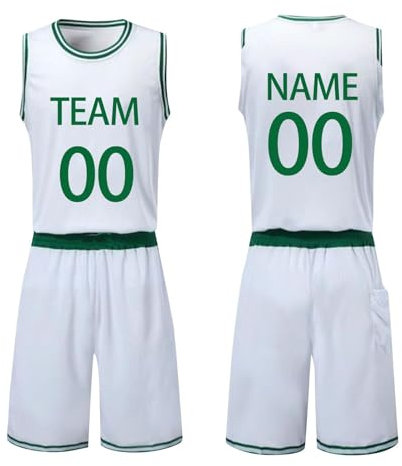 Kinder/Erwachsene Personalisiertes Basketballtrikot, Basketball Trikot Shirt und Shorts, Kinder/Erwachsene Personalisiertes Basketball Jersey, Kinder/Erwachsene Basketball ärmellose Anzug grau 3XL