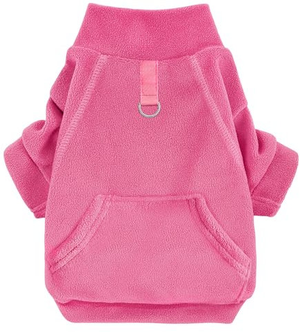 Mosukoirl Hundepullover Hund Hoodie Haustier Warme Mäntel Baumwolle Sweatshirts Hund Kleidung mit Tasche Welpe Pullover Hund Overall für kleine mittlere Hunde Katzen Teddy Chihuahua (1PACK Rose, XS)