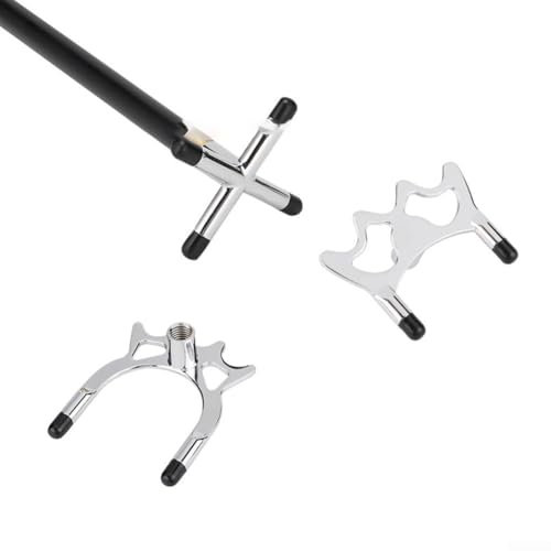 Lot de 3 têtes de pont de billard en métal avec pieds en caoutchouc pour la sécurité de la table (doré (sans caoutchouc))