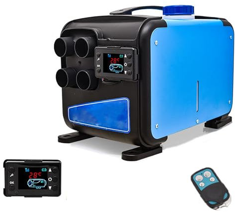 Calentador de aire diésel de 5KW, juego de calentador de vehículo, termostato LCD, 4 orificios, calentador de estacionamiento, calentador de ventilador de calentamiento rápido para camión, barco, re