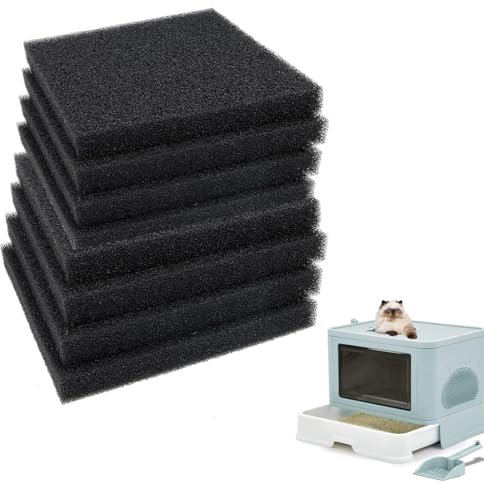 ZORTVUL 8 Stück Katzenklo Aktivkohlefilter,Katzentoilette Geruchsfilter,Aktivkohle Katzentoilette Ersatzfilter,Aktivkohlefilter Matte,Katzenstreu Duft Geruchskontrolle,Zubehör Für Katzenklo Mi