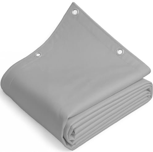 TELOMERITI® - Bâche en PVC 650 g/m² avec œillets en aluminium, renforcé, type camion, imperméable, couvre-tout extérieur, différentes couleurs, fabriquée en Italie (gris, 2,5 x 7 mètres (17,5 m²)
